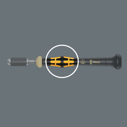 1460 ESD Kraftform Micro torque screwdrivers, with factory pre-set value (0.02-0.11 Nm) and quick-release chuck