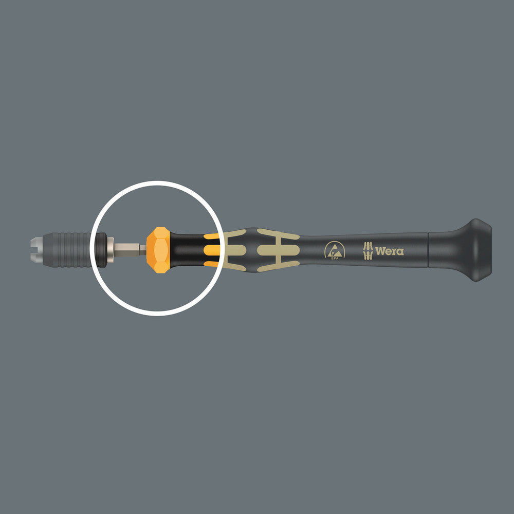 1460 ESD Kraftform Micro torque screwdrivers, with factory pre-set value (0.02-0.11 Nm) and quick-release chuck